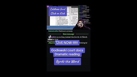 LIVE NOW ￼COLD BEER DRAMATIC READ GODLEWSKI COURT DOCS