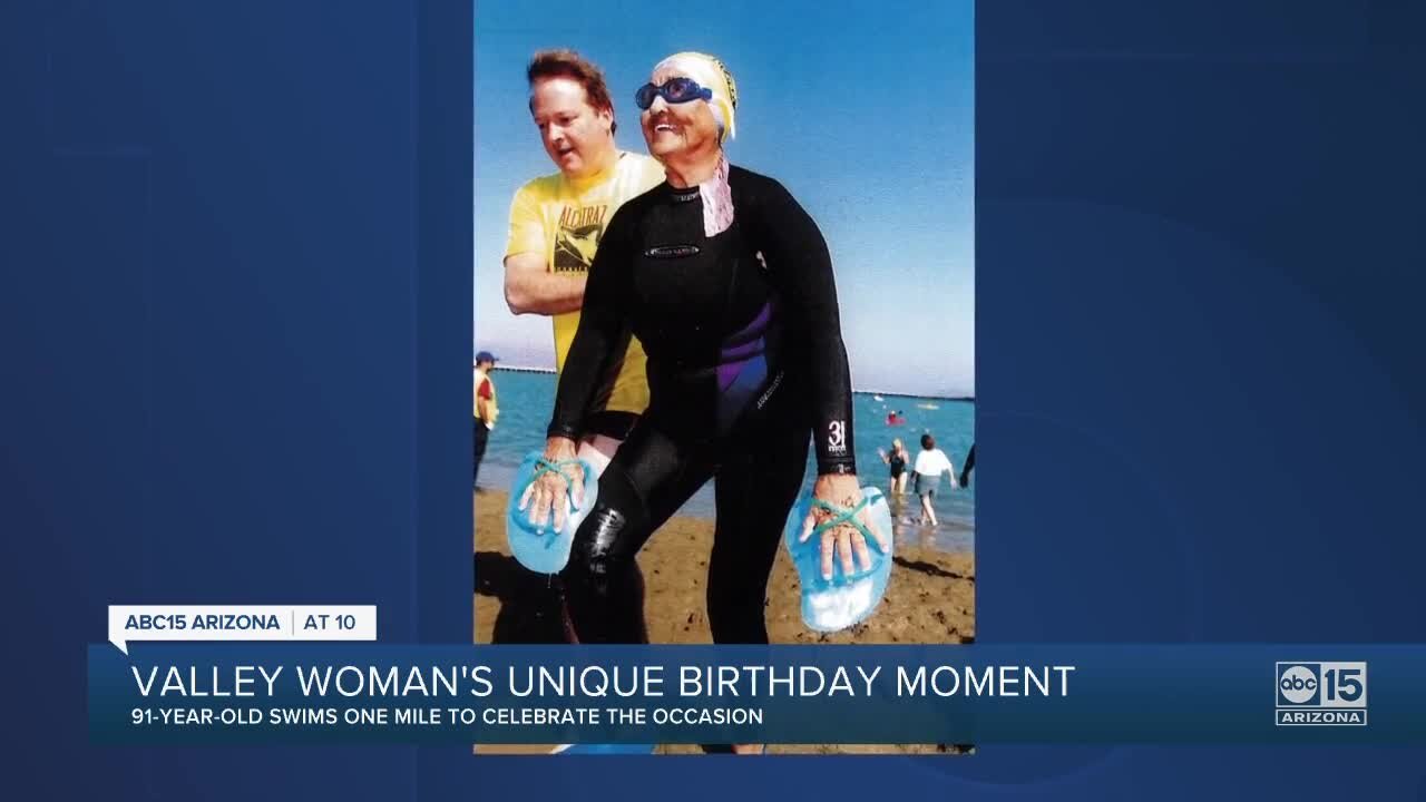 Valley retiree celebrates 91st birthday with one-mile swim