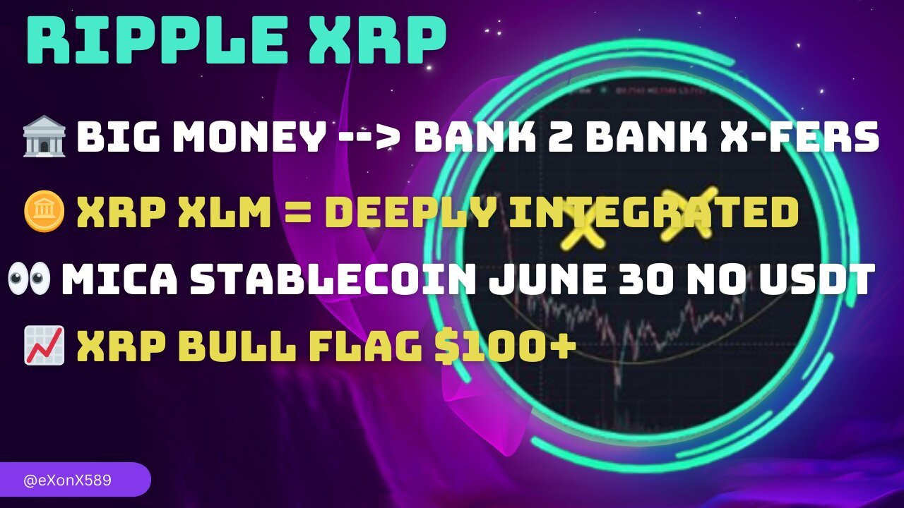 🏦 BIG MONEY ---> BANK TO BANK X-FERS 👀 MICA #STABLECOIN JUNE 30, NO USDT 📈 #XRP BULL FLAG $100+