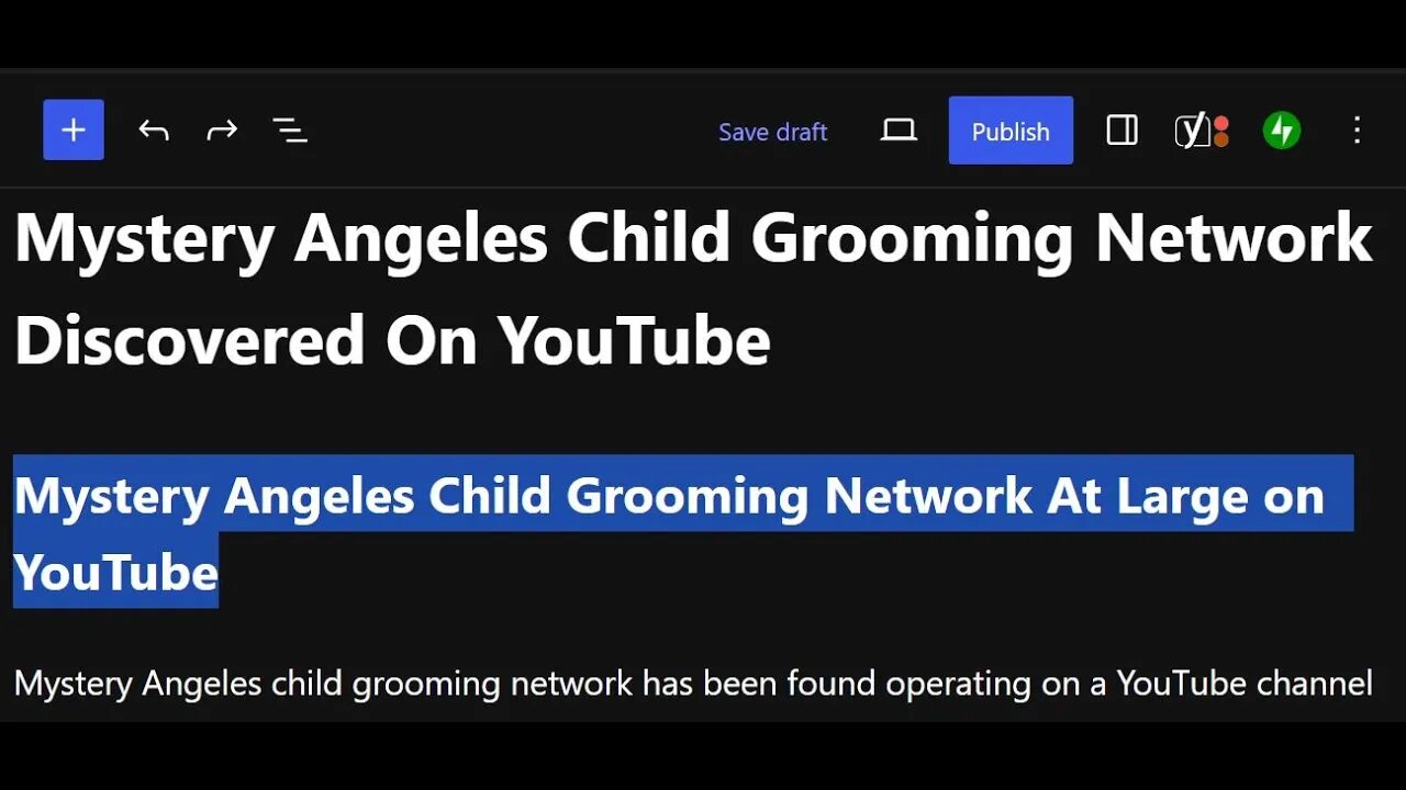 ARTICLE: Mystery Angeles Child Grooming Network At Large on YouTube - Chip, Griffy, Stella, Chris