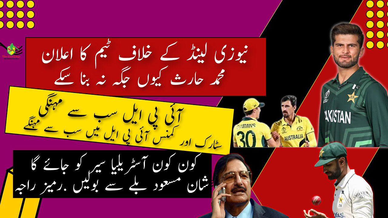 PAKISTAN T20 SQUAD FOR NEW ZEALAND | SHADAB DROPPED | STARC & CUMMINS MOST EXPENSIVE IPL PLAYERS