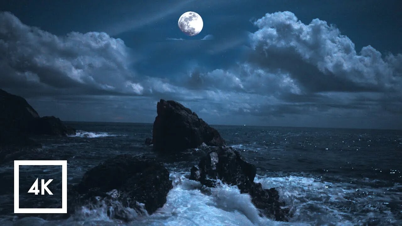 2AM Insomnia, Moonlight Ocean Sounds for Sleep: Relaxing Waves at Night Spacial Audio ASMR