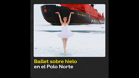 Una pasajera de un crucero interpreta ‘El lago de los cisnes’ sobre hielo en el Polo Norte
