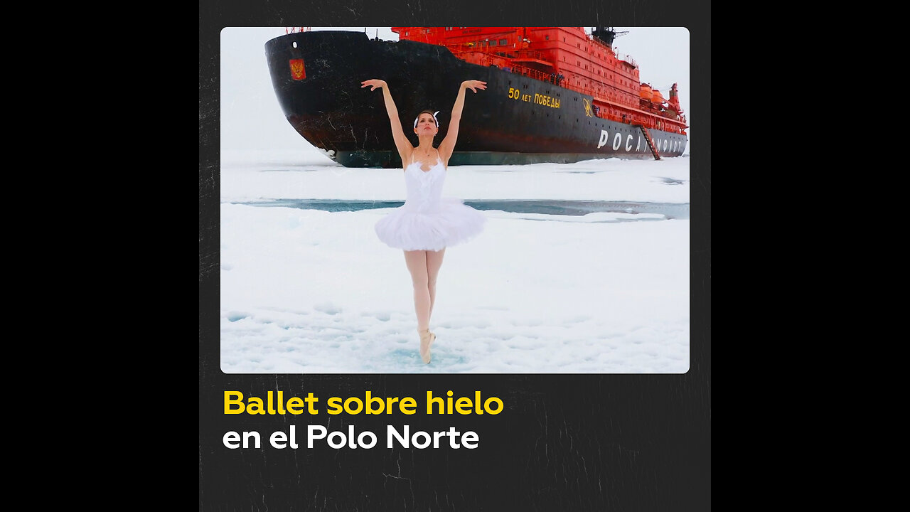 Una pasajera de un crucero interpreta ‘El lago de los cisnes’ sobre hielo en el Polo Norte