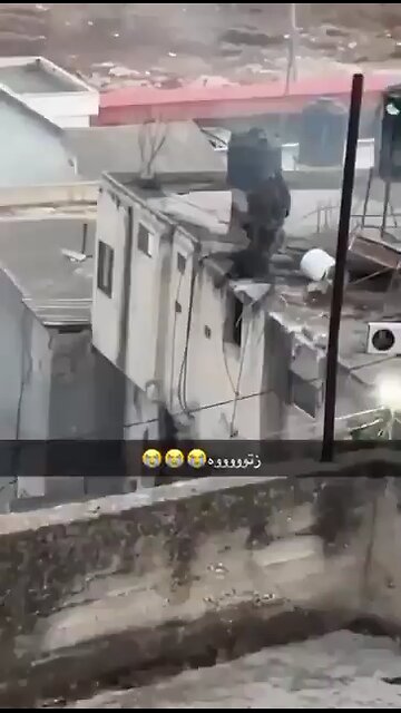 The Israeli army has thrown the bodies of Palestinians from the roof of the besieged house
