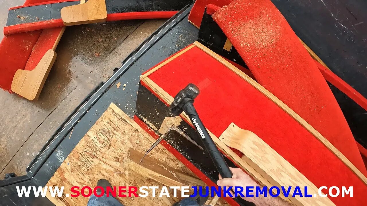 Destroying Church Pews with Mjölnir In The Pouring Rain | Sooner State Junk Removal | Oklahoma City