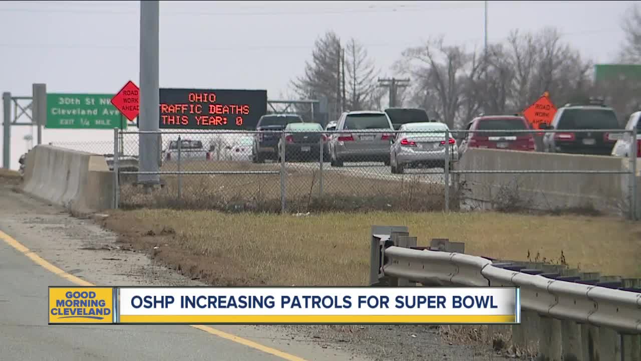 Ohio State Highway Patrol increasing patrols on Super Bowl Sunday