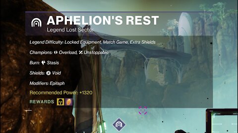 Destiny 2, Legend Lost Sector, Aphelion's Rest on the Dreaming City 10-31-21