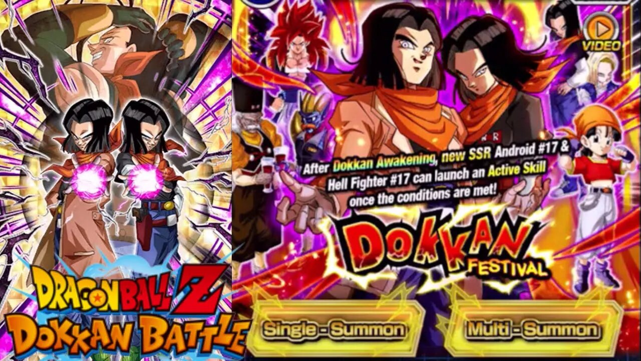 DBZ Dokkan Battle: Android 17 & Hell Fighter 17 DokkanFest Banner Summons