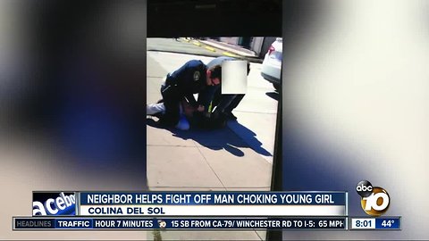 Neighbor helps fight off man choking young girl