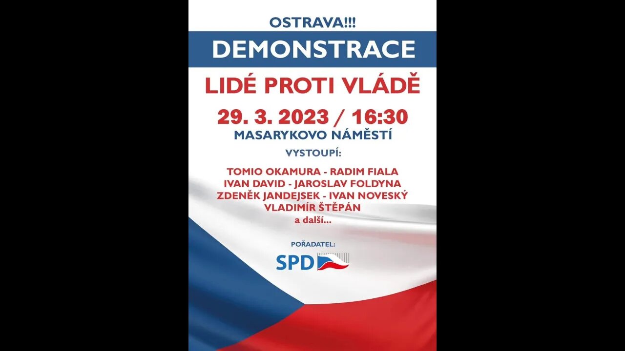 Demonstrace proti vládě pořádaná SPD v Ostravě 29.3.2023