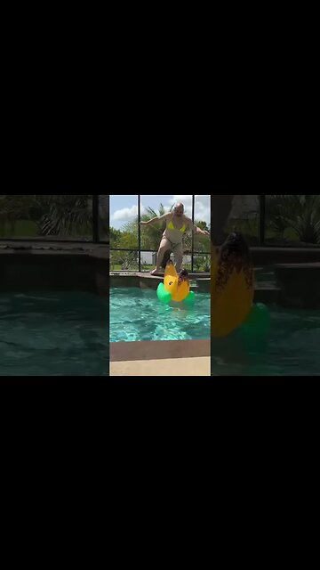 Stay on the Banana #pool #mankini #bikini #redhead #poolparty