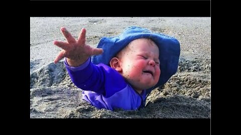 Funniest babies on the beach, cute moments of babies