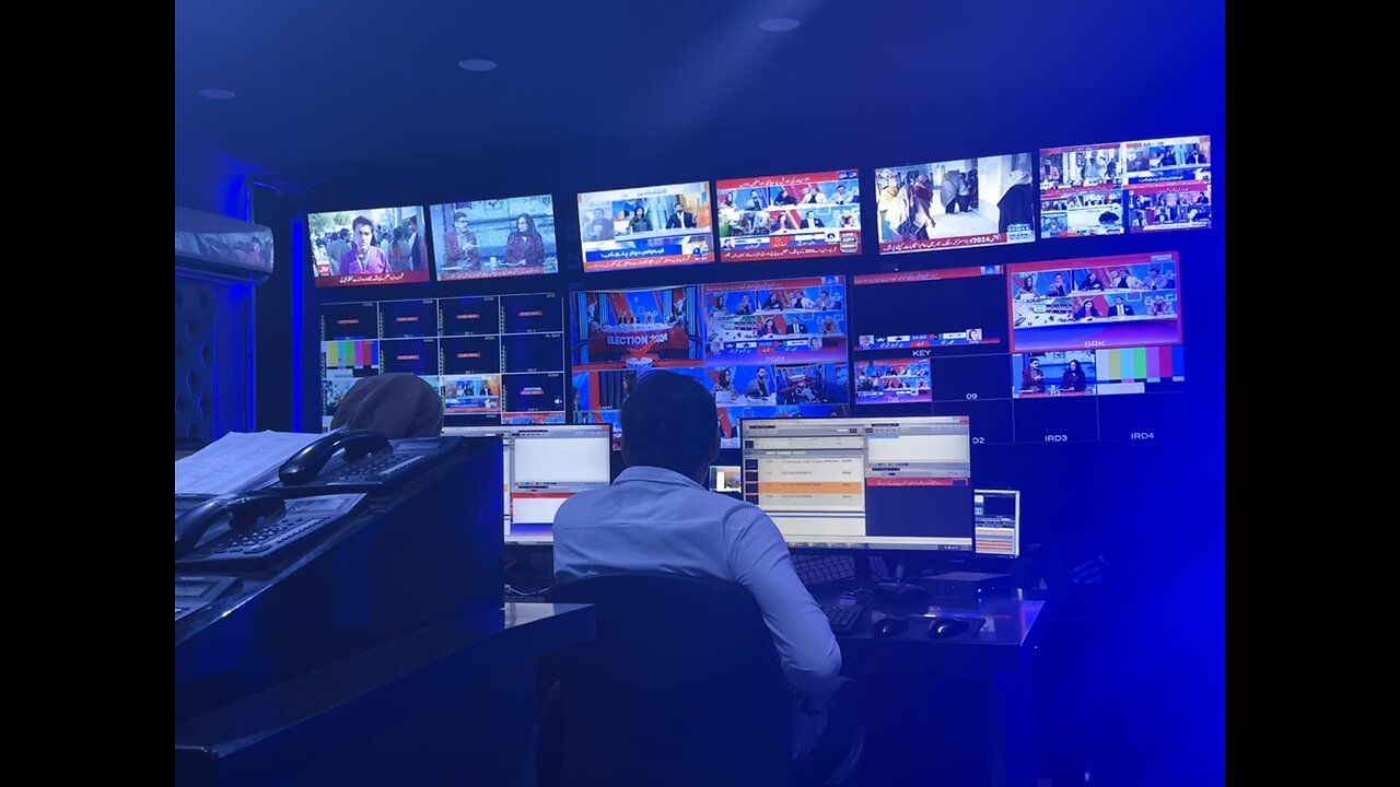 Master Control Room of Television Station