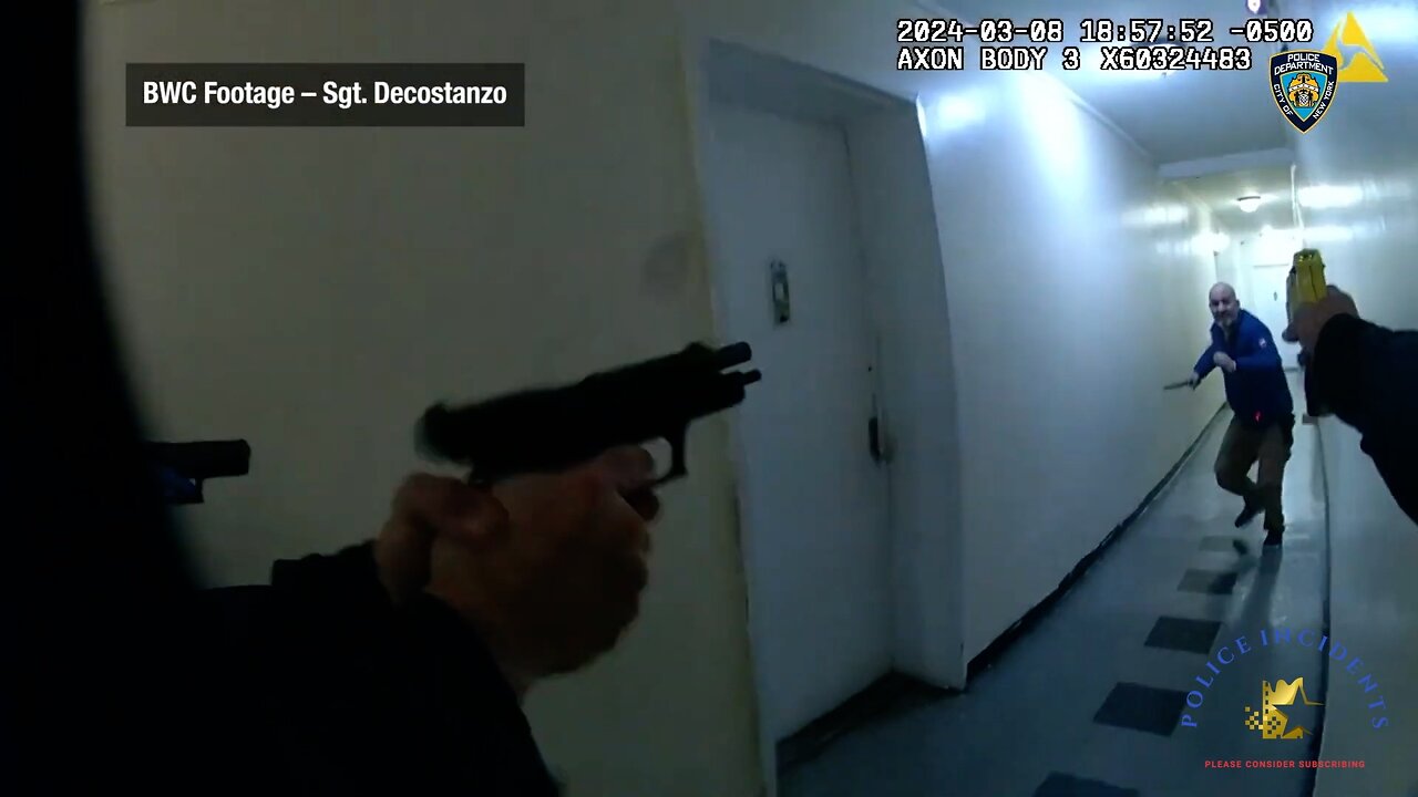 Bodycam show NYPD Officers shoot a stabbing suspect after he rushed at them with a knife
