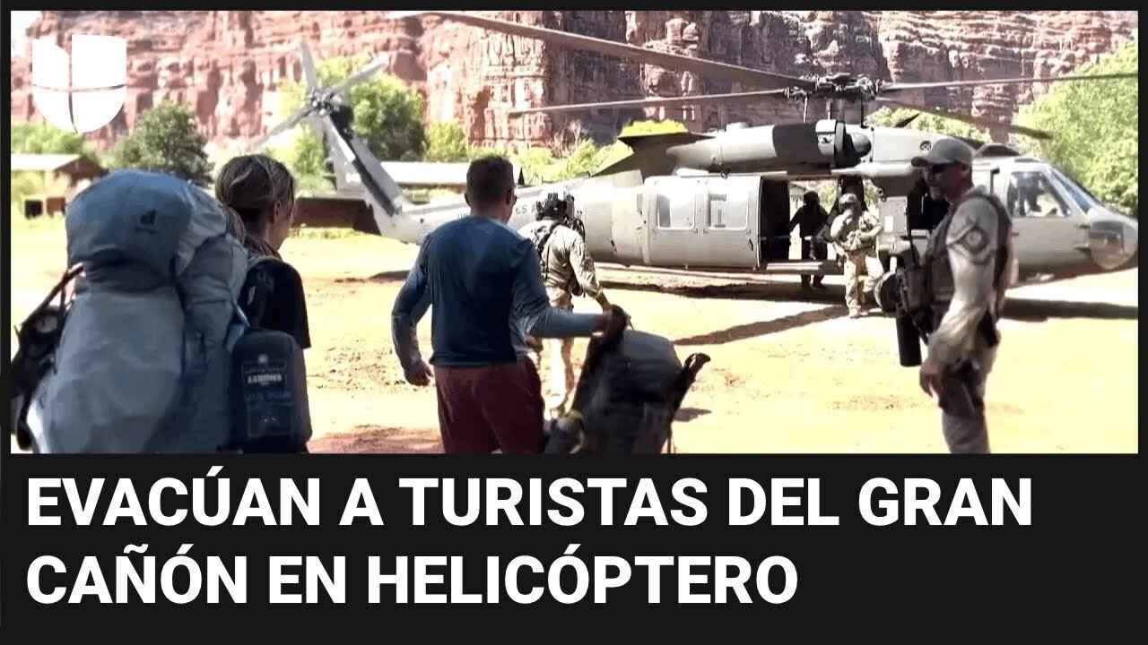 Así evacuó la Guardia Nacional a turistas del Gran Cañón en un helicóptero por inundaciones