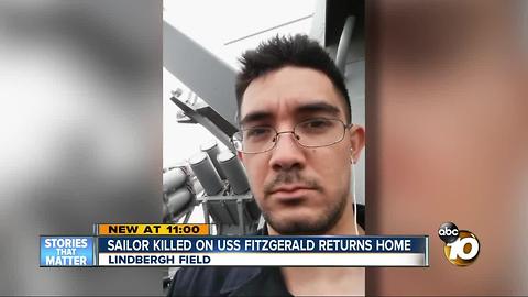 Sailor killed on USS Fitzgerald returns home