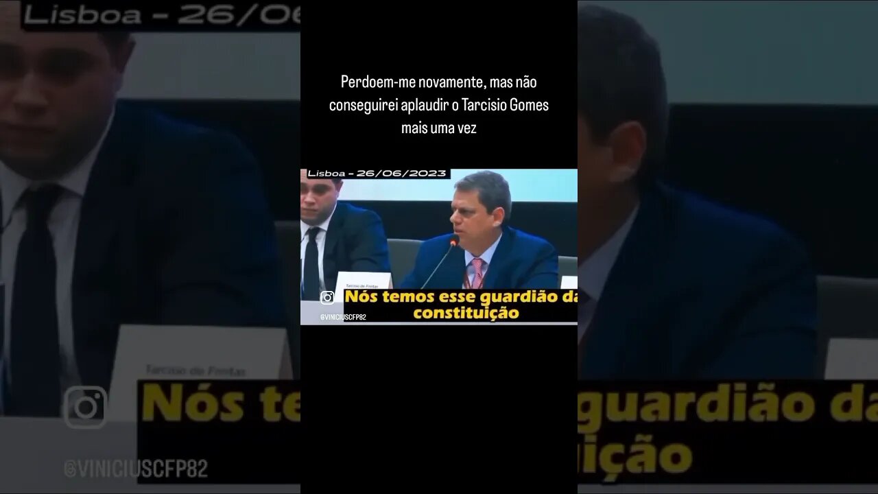 Perdoem-me novamente, mas não conseguirei aplaudir o Tarcisio Gomes mais uma vez
