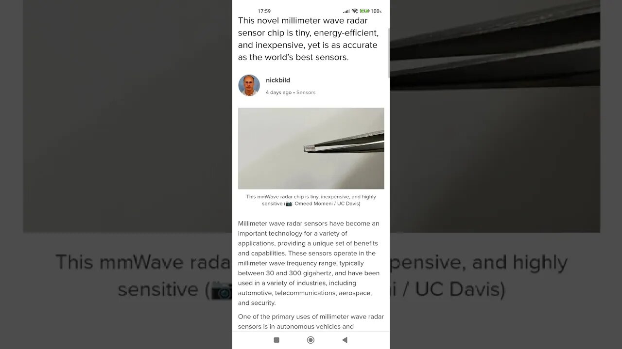 millimeter wave radar sensor chip or is it spying