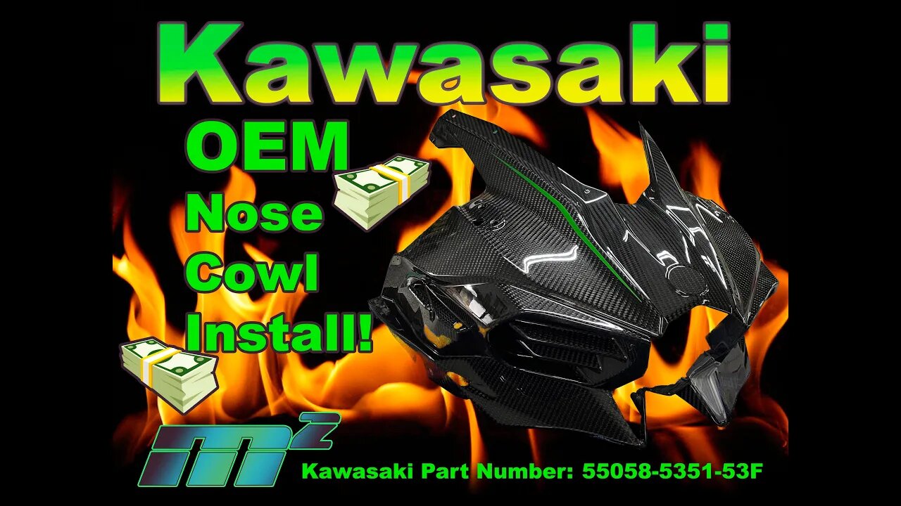 M2: KAWASAKI OEM CARBON FIBER NOSE CONE UPPER COWL FAIRING INSTALL