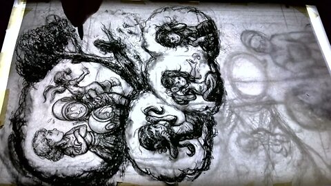 Art Timelapse: Charcoal art for page 130