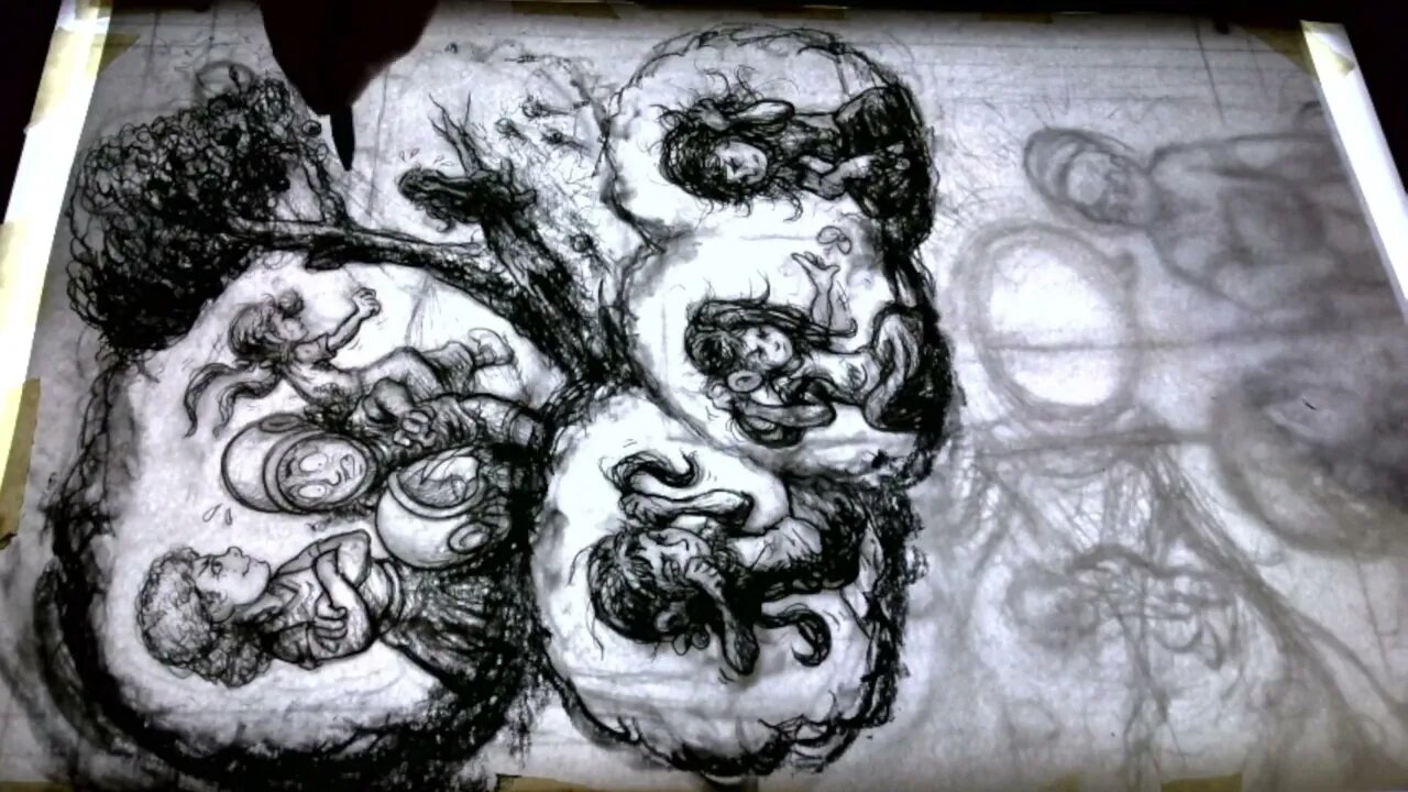 Art Timelapse: Charcoal art for page 130