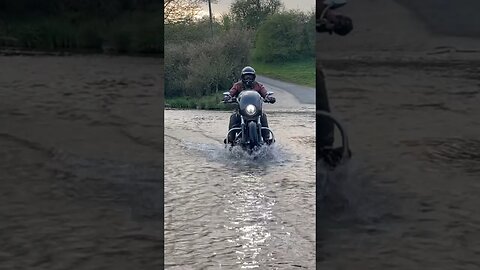 Any bike any road … even if it’s covered in water 🤣🤭 #harleydavidson #adventure #breakout