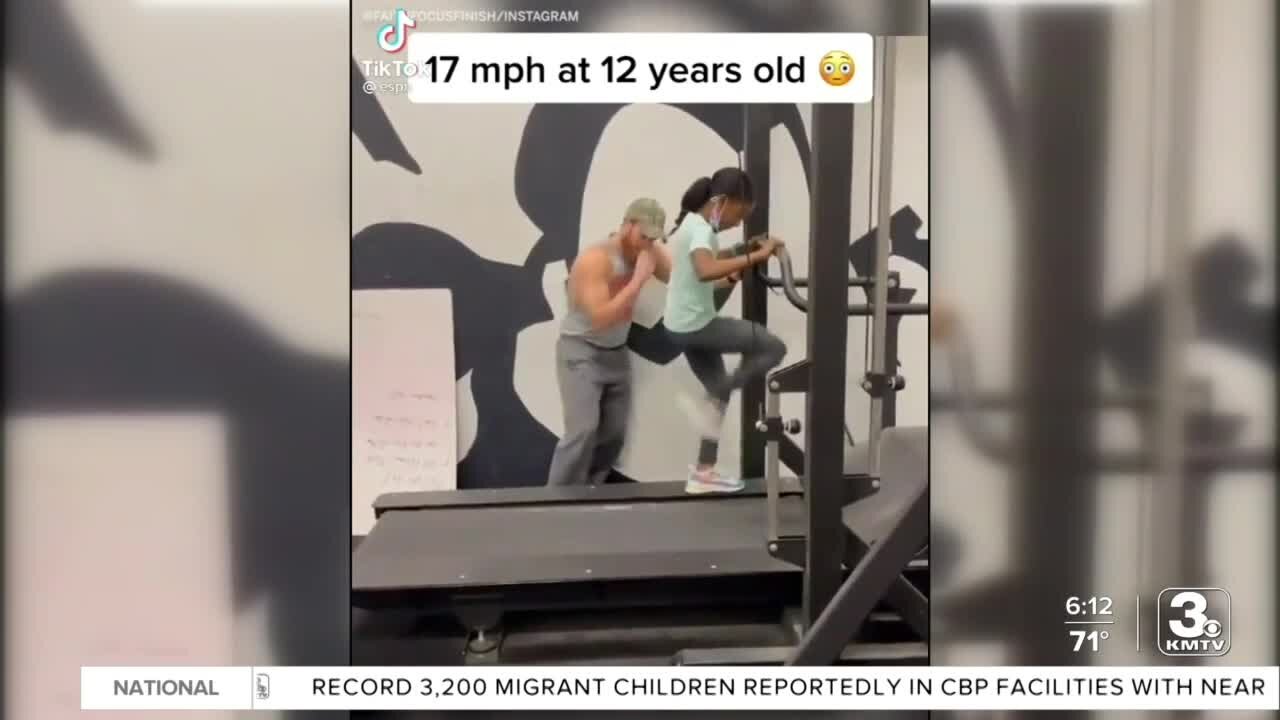 Local 12-year-old girl goes viral after 17 mph treadmill sprint