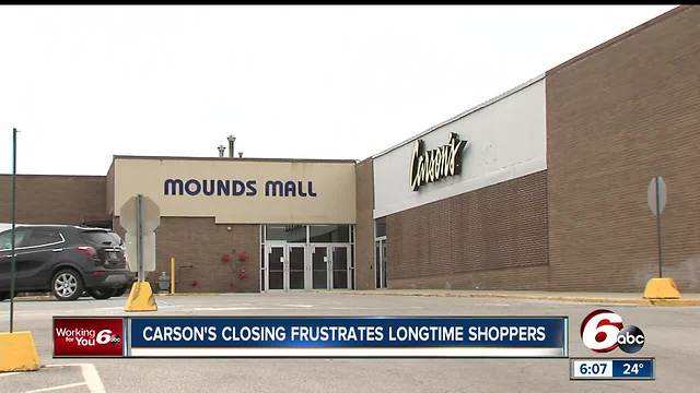 Five Carson's department stores in Indiana will be closing