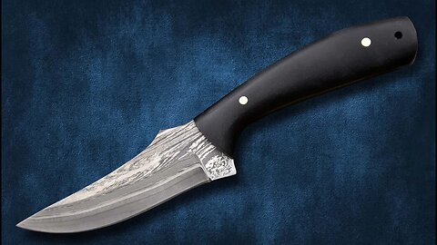 Trailing Point Knife San Mai Damascus Steel Camping Hunting Knife G-10 Micarta Handle Handmade