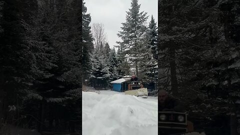 Comrade, mini tractor climbs snowy hill in the name of the Great Union.