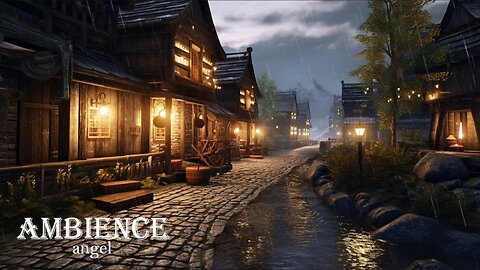 Skyrim | Nighttime Rain in Whiterun | Ambience