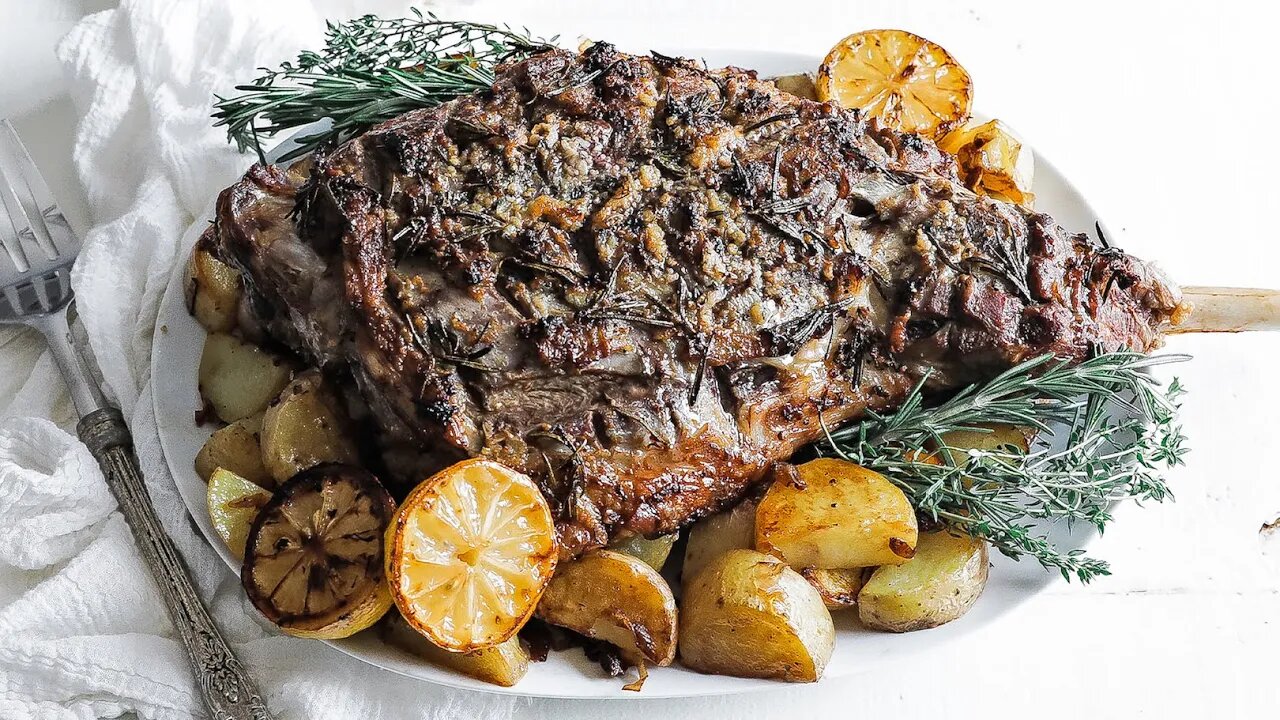 Roast Bone In Leg of Lamb Recipe + Delicious Easy Garlic & Herb Marinade