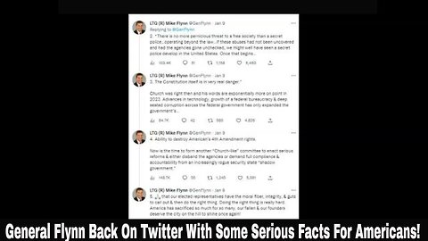 General Flynn Back On Twitter With Some Serious Facts For Americans!