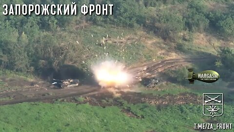 Bradley fighting vehicle hit with Russian anti tank missile