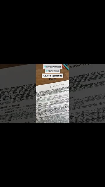 Video 2. #adverbscenario In this video I talk about the adverb scenario. www.leonardoedwards.com
