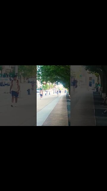 People Watching. Boston Massachusetts. Did I catch 2 AI robots or Humannoids?