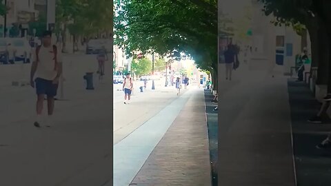 People Watching. Boston Massachusetts. Did I catch 2 AI robots or Humannoids?