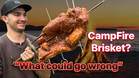 Camp Fire Rotisserie Brisket! Is this the best way? #bbq #brisket #rotisserie