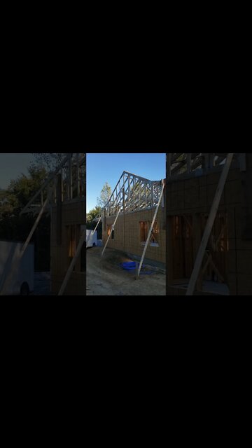 Cabin trusses are up! #shorts vrbo cabin preview-join us for the build!