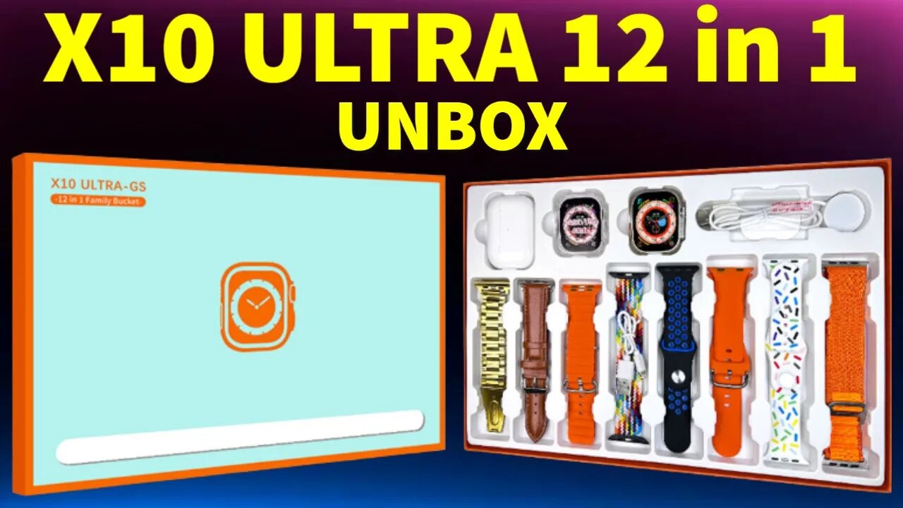 X10 Ultra Ultra Smart Watch IWO Ultra 12 in 1 Unbox with Pro5 Headphone Different Straps 49mm