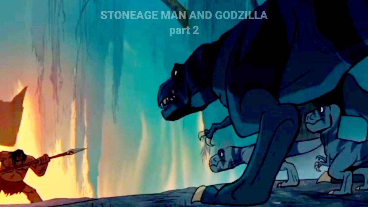 STONEAGE MAN AND GODZILLA part 2 (cartoon ASMR)