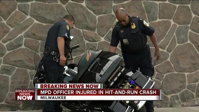 Milwaukee police officer hurt in hit-and-run crash Thursday morning