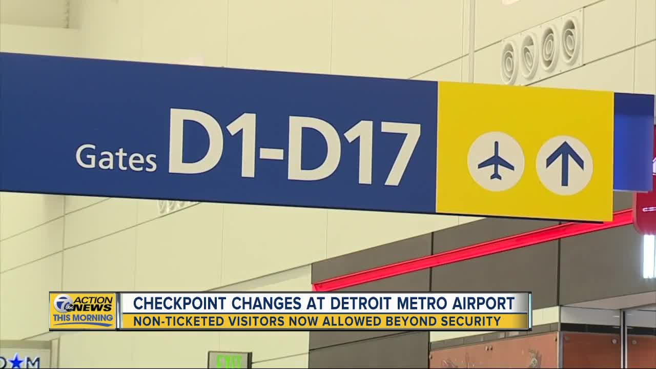 Non-ticketed visitors now allowed beyond security at Detroit Metro Airport