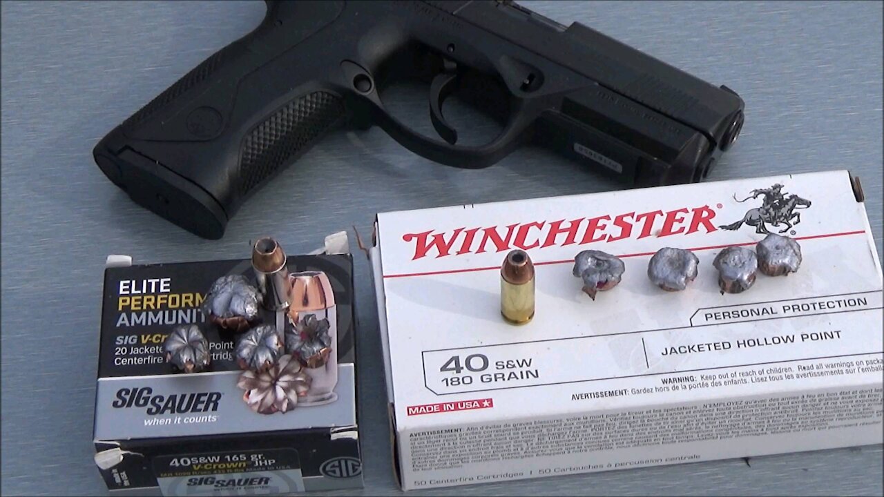 Sig 165 V-Crown VS Winchester 180 JHP