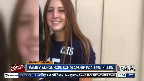 Scholarship fund established in honor of Centennial High School teen killed in crash