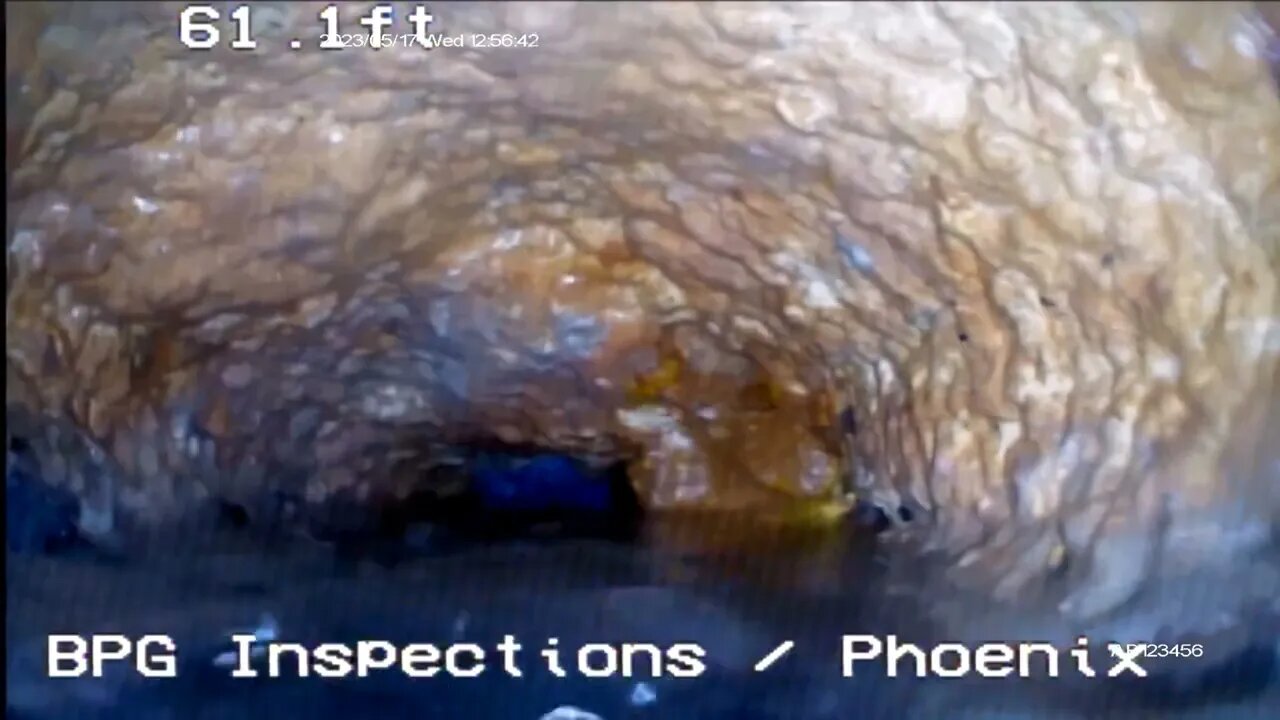 Home Inspector finds crushed Orangeburg drain pipes with sewer camera