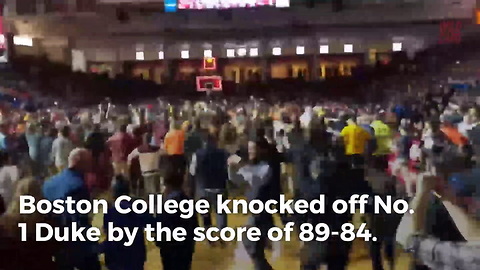 Boston College Storms The Court After Knocking Off No. 1 Duke