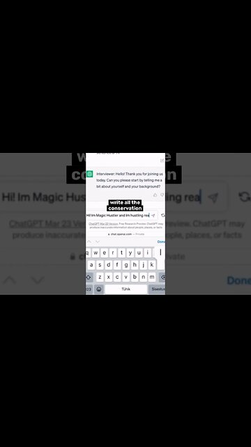 ChatGPT Prompt #1 Act as position Interviewer