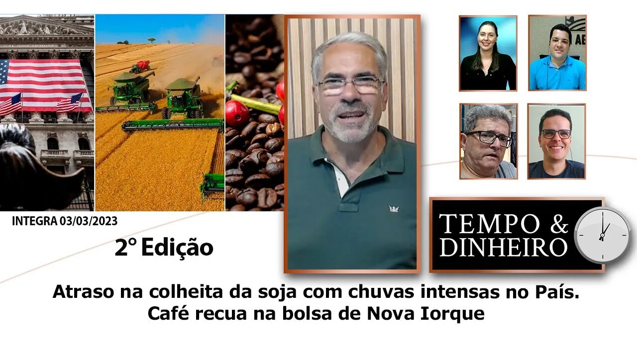 Atraso na colheita da soja com chuvas intensas no País. Café recua na bolsa de Nova Iorque